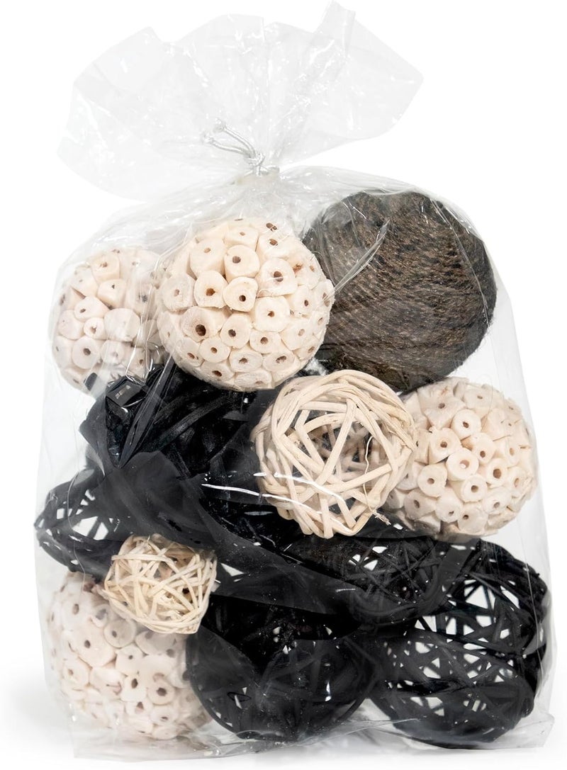 ANDALUCA Decorative Balls Bag Bowl Filler Home Decor (Black & White) - Image 3